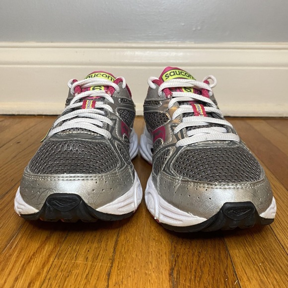 Saucony Cohesion Shoes Womens Size 6 Gray Pink Running Wide Sneakers Athletic - Picture 3 of 13